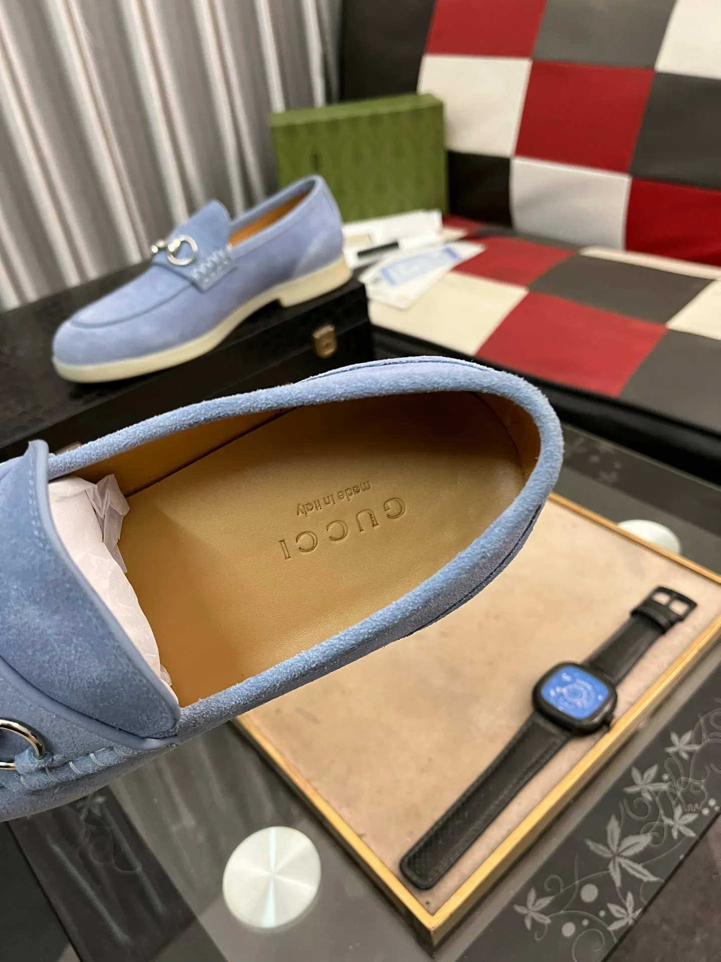 Men's shoes 💰540⌚️⌚️【GUCCi】Original frosted calfskin, water-dyed cowhide lining, original outsole, men's and women's fashion, formal casual leather shoes, slip-on men's and women's shoes series, young fashion, European and American trends, British style, casual matching, comfortable feet, standard code: men's code 38-444️⃣colors available
